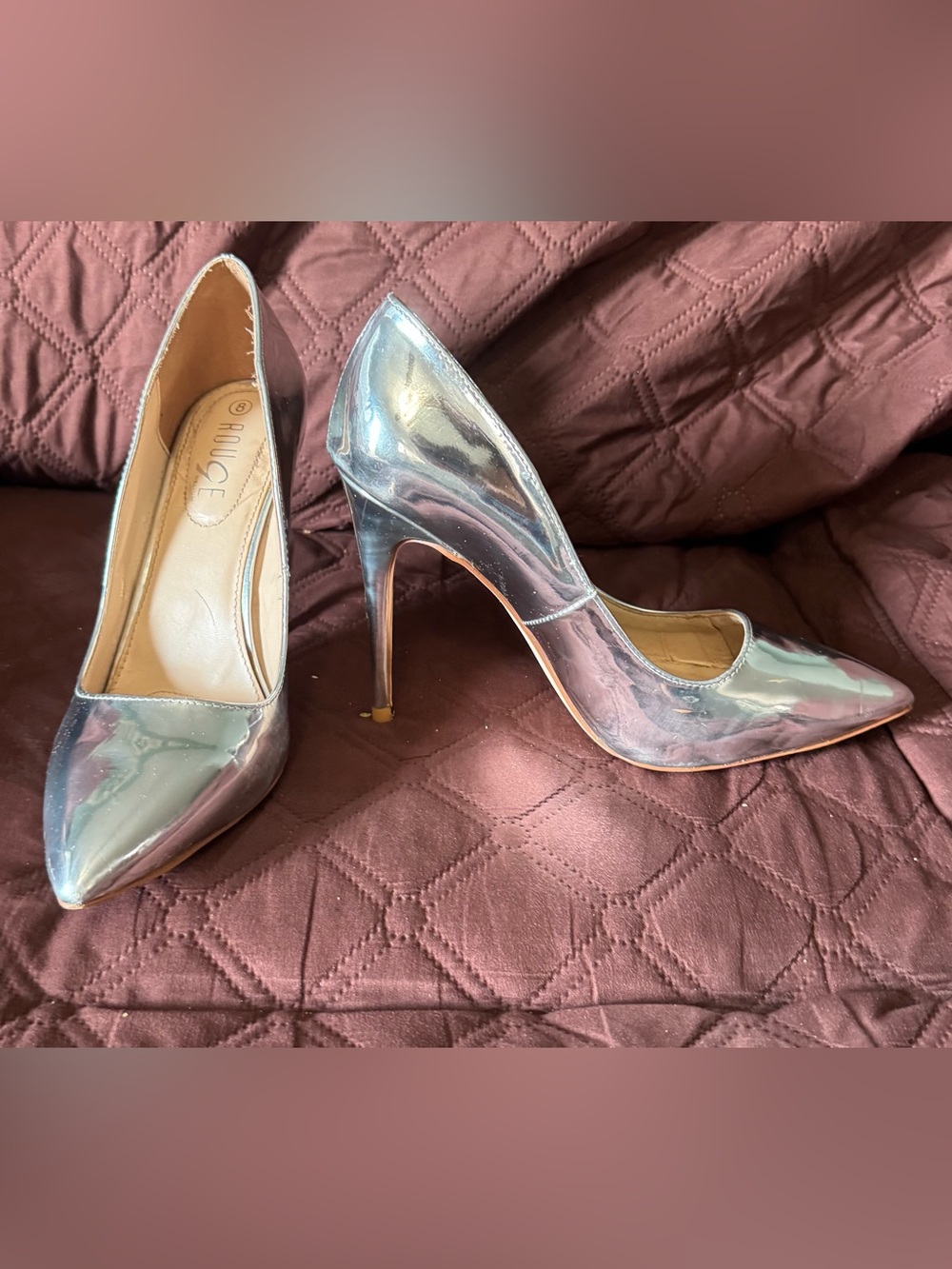 Rogue Iridescent Silver Pointed-Toe Stiletto Heels